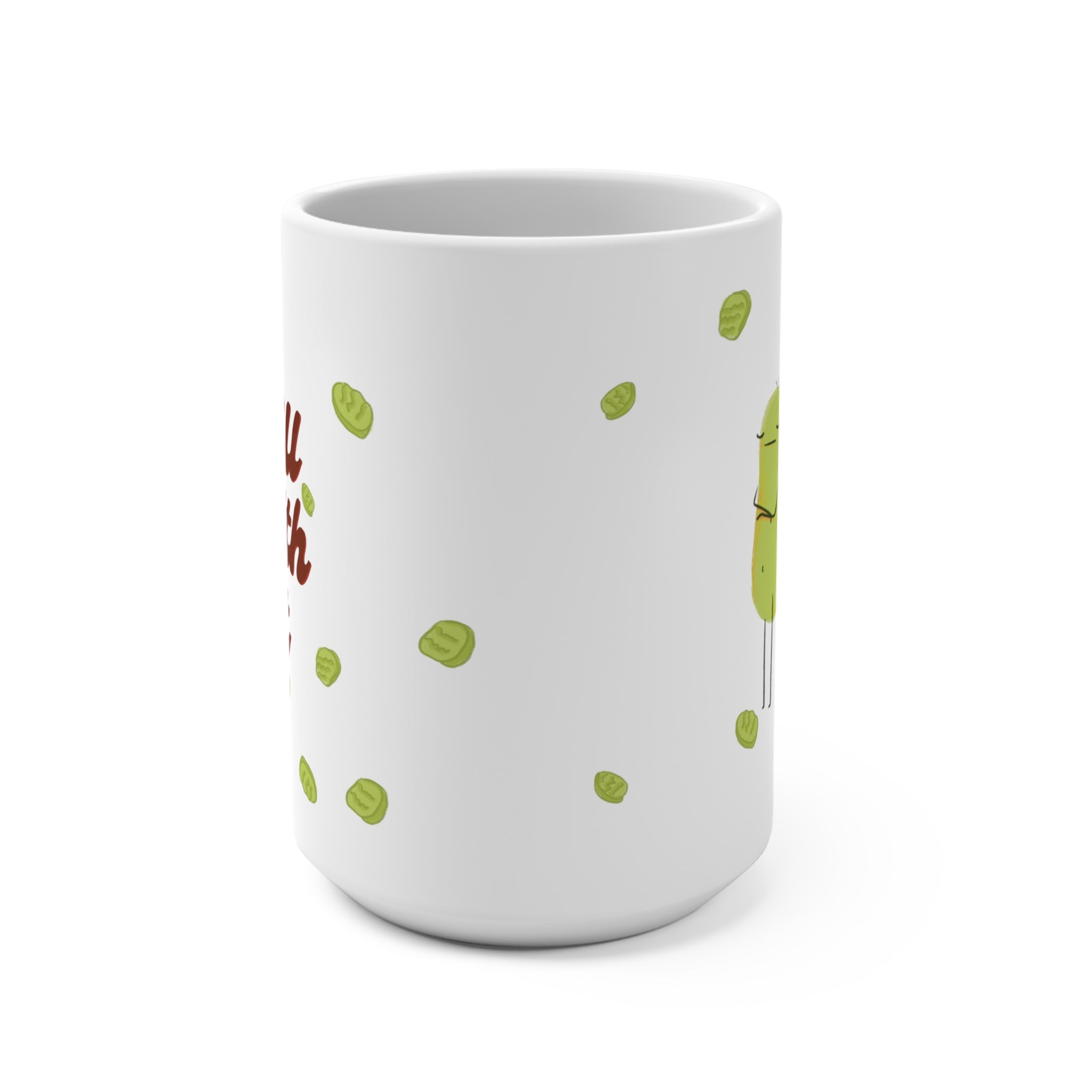 Vintage Pickle Mug Ceramic "dill with it" pun