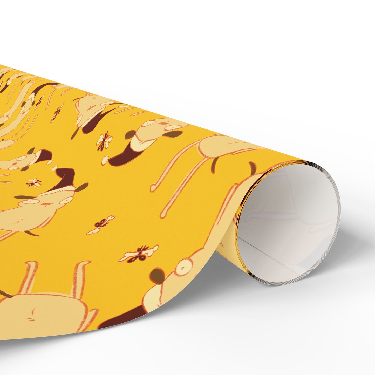 Best Doggone Holiday Wrapping Paper in Yellow