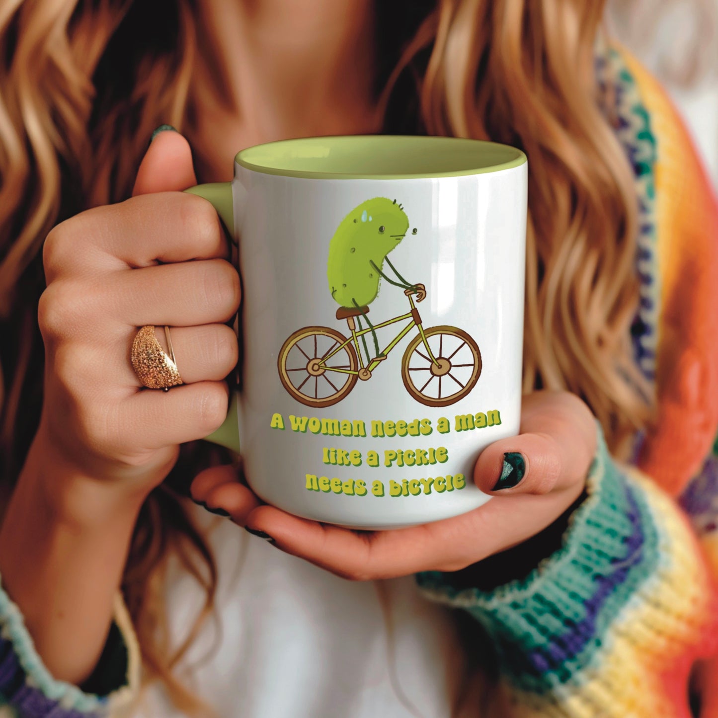 Funny Pickle Bicycle Mug