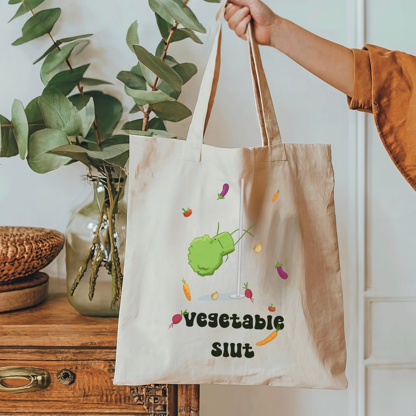 Vegetable slut tote bag