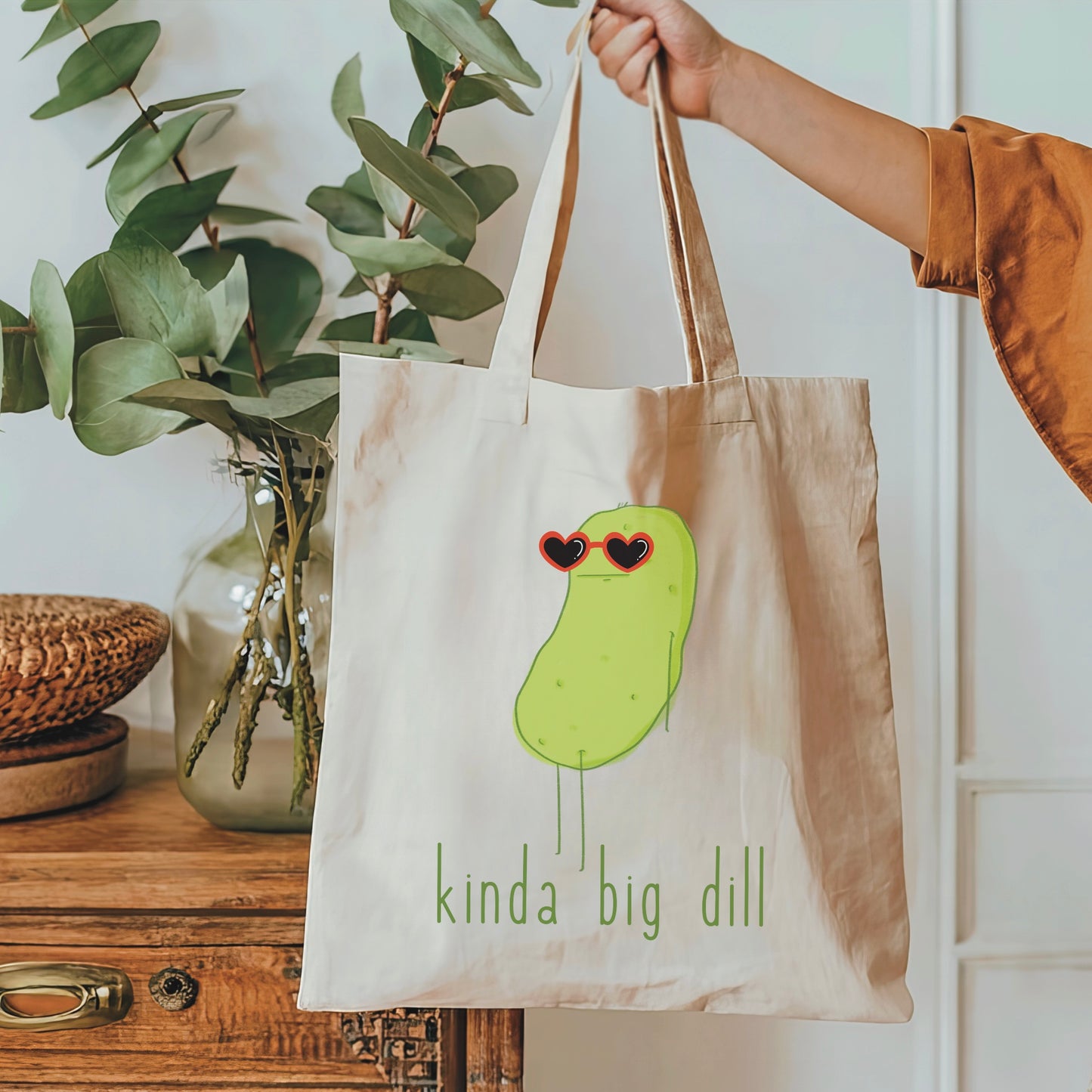 Big dill pickle tote bag