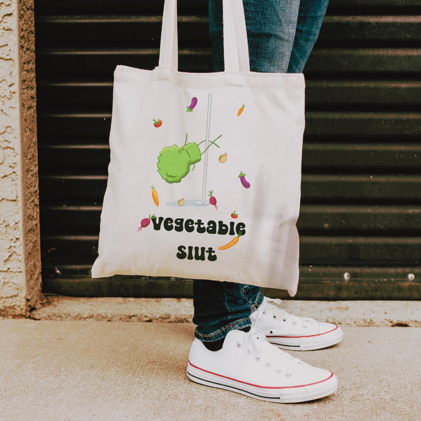 Vegetable slut tote bag