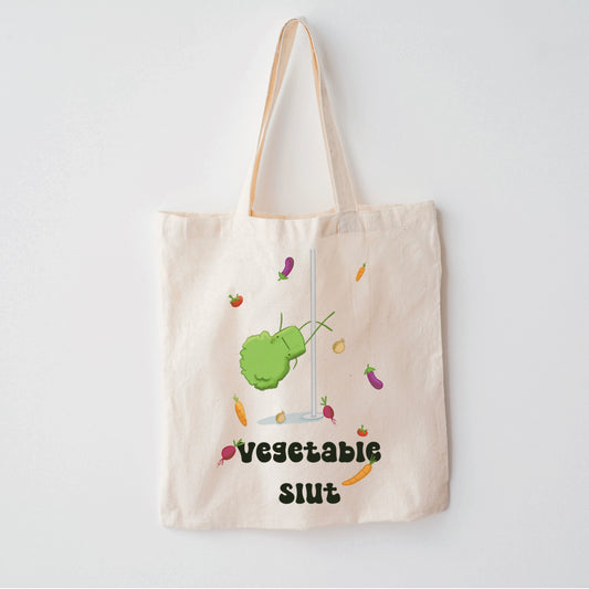 Vegetable slut tote bag