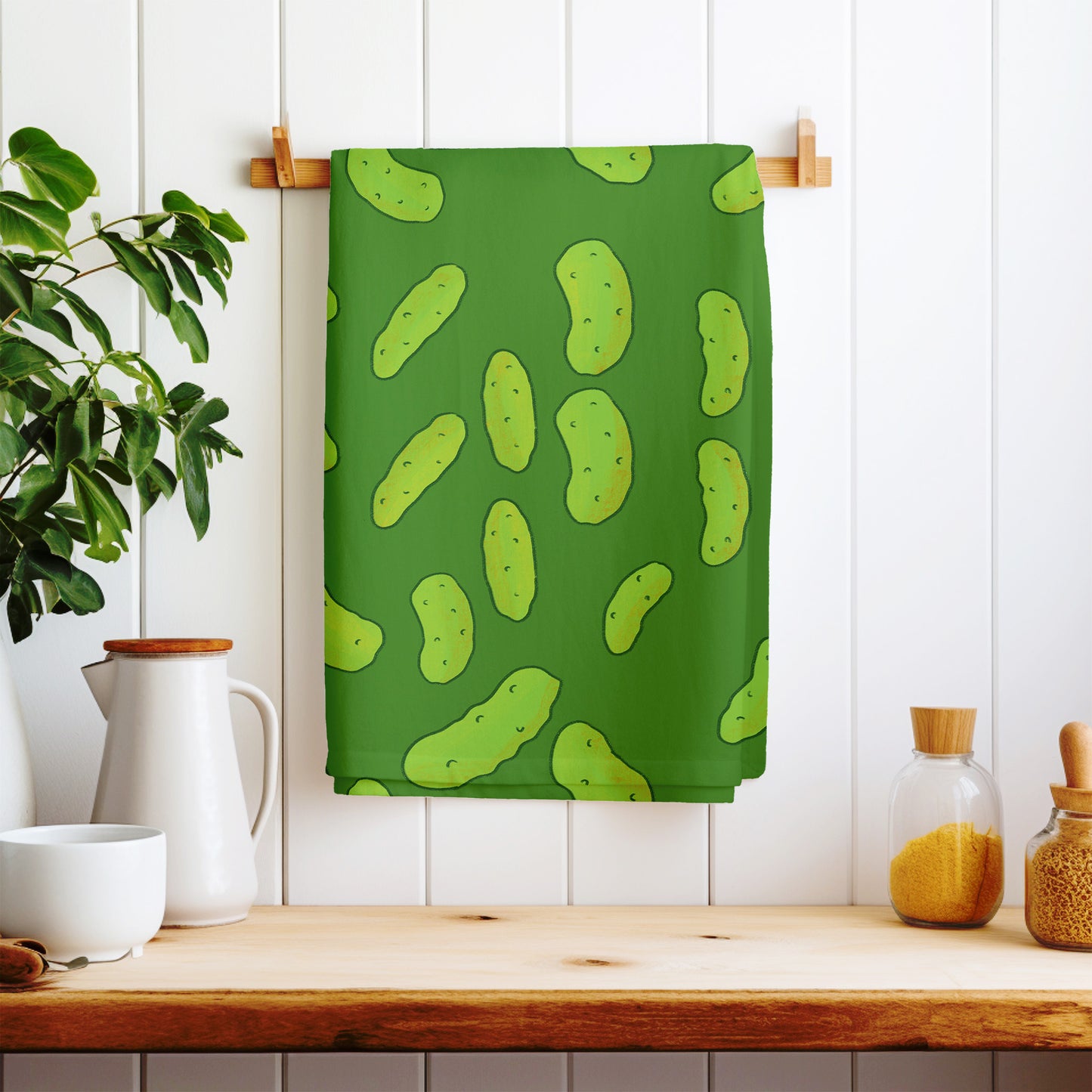 Dill Pickle Pattern Hand Towel