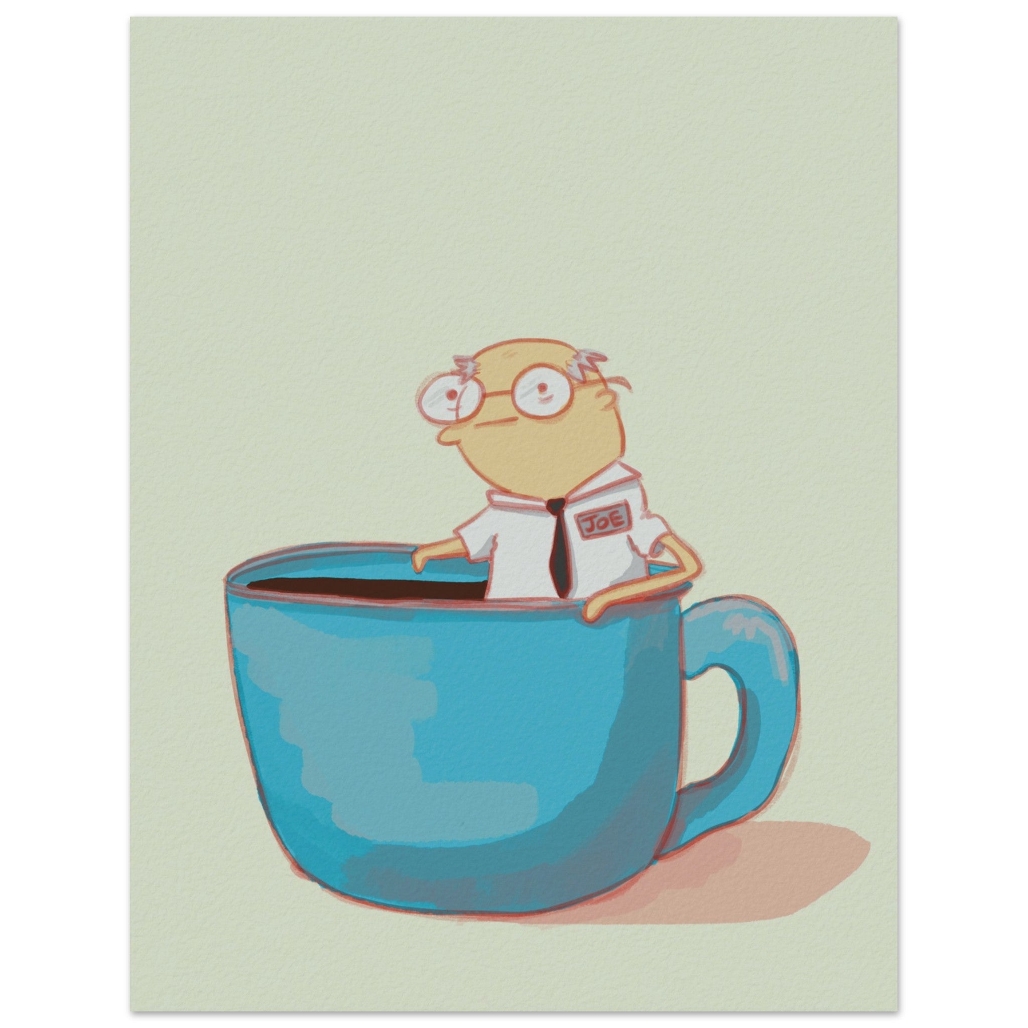 zoom in view of coffee pun artwork
